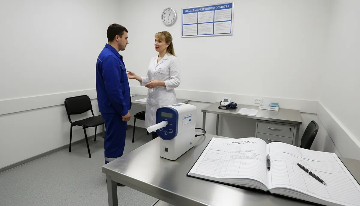 медицинский кабинет предсменного осмотра, алкотестер, журнал допуска персонала